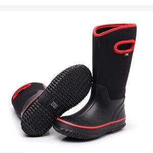 Kids Rubber Rain & Snow Boots Neoprene 100% Insulated Waterproof Size 3 Big Kid
